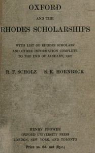 Book cover of "Oxford and the Rhodes Scholarships"