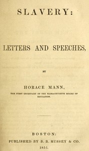 Book cover of "Slavery: letters and speeches"