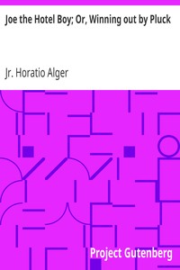 Book cover of "Joe the Hotel Boy; Or, Winning out by Pluck"