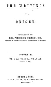 Book cover of "The writings of Origen, Vol. 2 (of 2)"