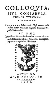 Book cover of "Colloquia, sive Confabulationes tyronum literatorum"