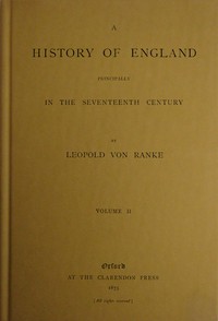 Book cover of "A history of England principally in the seventeenth century, Volume 2 (of 6)"
