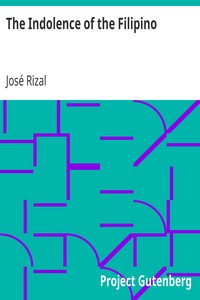 Book cover of "The Indolence of the Filipino"