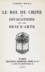 Book cover of "Le bol de Chine; ou, divagations sur les beaux-arts"