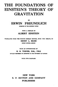 Book cover of "The foundations of Einstein's theory of gravitation"