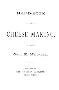 Book cover of "Hand-book on cheese making"