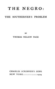 Book cover of "The negro: the southerner's problem"