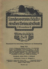 Book cover of "Landesverein Sächsischer Heimatschutz — Mitteilungen Band XII, Heft 10-12 : Monatsschrift für Heimatschutz und Denkmalpflege"