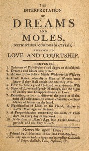 Book cover of "The interpretation of dreams and moles, with other curious matters, relating to love and courtship"