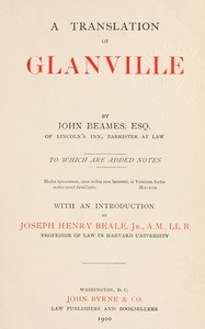 Book cover of "A translation of Glanville"