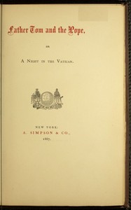 Book cover of "Father Tom and the Pope : $b Or, a night in the Vatican"