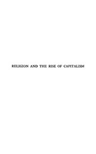 Book cover of "Religion and the rise of capitalism : $b A historical study"