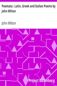 Book cover of "Poemata : Latin, Greek and Italian Poems by John Milton"