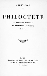 Book cover of "Philoctète : $b Le traité du Narcisse. La tentation amoureuse. El Hadj"