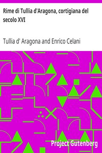Book cover of "Rime di Tullia d'Aragona, cortigiana del secolo XVI"