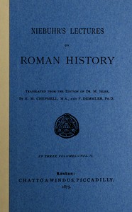 Book cover of "Niebuhr's lectures on Roman history, Vol. 2 (of 3)"