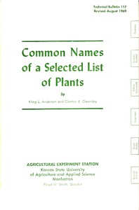 Book cover of "Common names of a selected list of plants"