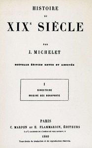 Book cover of "Histoire du XIXe siècle (volume 1/3) : $b I. Directoire. Origine des Bonaparte"