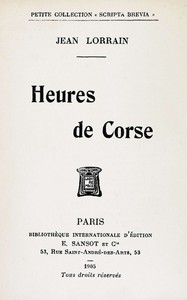 Book cover of "Heures de Corse"