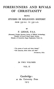 Book cover of "Forerunners and rivals of Christianity : $b being studies in religious history from 330 B.C. to 330 A.D., Vol. 2 (of 2)"