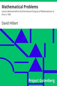 Book cover of "Mathematical Problems : Lecture delivered before the International Congress of Mathematicians at Paris in 1900"
