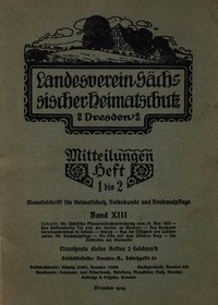 Book cover of "Landesverein Sächsischer Heimatschutz — Mitteilungen Band XIII, Heft 1-2 : Monatsschrift für Heimatschutz und Denkmalpflege"