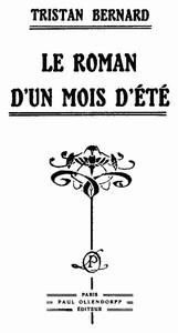Book cover of "Le roman d'un mois d'été"