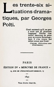 Book cover of "Les trente-six situations dramatiques"