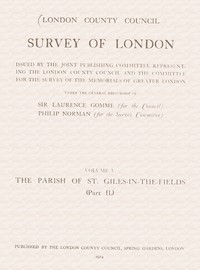 Book cover of "Survey of London, Volume 05 (of 14), the parish of St. Giles-in-the-Fields, part 2"
