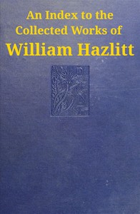 Book cover of "An index to the collected works of William Hazlitt"