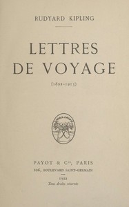 Book cover of "Lettres de voyage (1892-1913)"