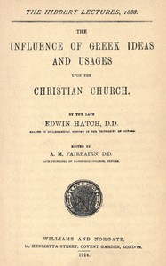 Book cover of "The influence of Greek ideas and usages upon the Christian church"
