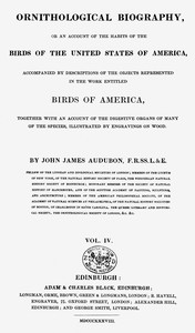 Book cover of "Ornithological biography, Vol. 4 (of 5) : $b An account of the habits of the birds of the United States of America"