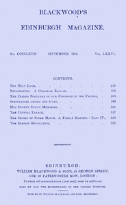 Book cover of "Blackwood's Edinburgh magazine, Vol. 76, No. 467, September 1854"