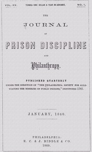 Book cover of "The journal of prison discipline and philanthropy (Vol. XV, No. I, January 1860)"