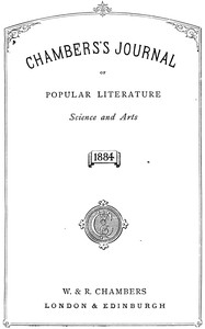 Book cover of "Chambers's Journal of Popular Literature, Science, and Art, Index for 1884"