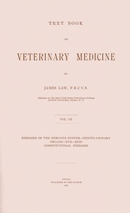 Book cover of "Text book of veterinary medicine, Volume 3 (of 5)"