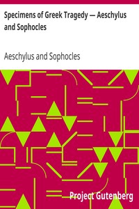 Book cover of "Specimens of Greek Tragedy — Aeschylus and Sophocles"