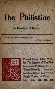 Book cover of "The Philistine: a periodical of protest (Vol. III, No. 2, July 1896)"