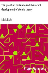 Book cover of "The quantum postulate and the recent development of atomic theory"