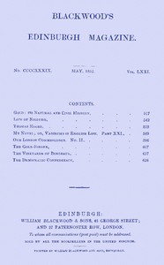 Book cover of "Blackwood's Edinburgh magazine, Vol. 71, No. 439, May, 1852"