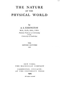 Book cover of "The nature of the physical world"