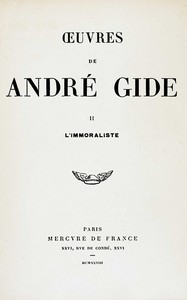 Book cover of "L'immoraliste"