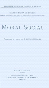 Book cover of "Moral social : $b apreciación de Hostos"
