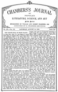 Book cover of "Chambers's Journal of Popular Literature, Science, and Art, fifth series, no. 137, vol. III, August 14, 1886"