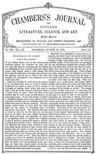 Book cover of "Chambers's Journal of Popular Literature, Science, and Art, fifth series, no. 138, vol. III, August 21, 1886"