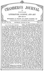 Book cover of "Chambers's Journal of Popular Literature, Science, and Art, fifth series, no. 139, vol. III, August 28, 1886"