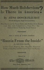 Book cover of "How much Bolshevism is there in America? : $b Also a series of articles entitled "Russia from the inside""