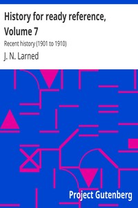 Book cover of "History for ready reference, Volume 7 : $b Recent history (1901 to 1910)"