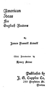 Book cover of "American ideas for English readers"